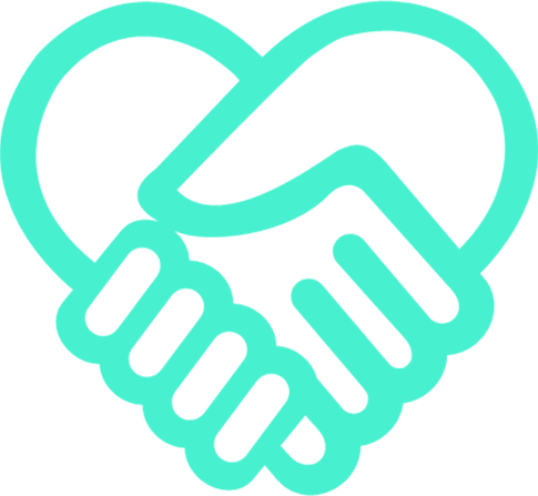 Graphic of holding hands, symbolizing help from peers